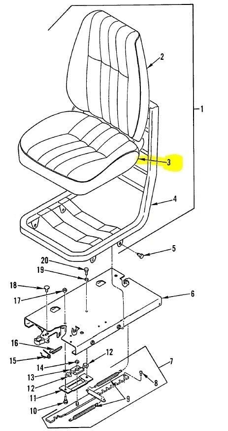 M915 SERIES SEAT BOTTOM CUSHION 1107585-600, 2540-01-329-8654 NOS
