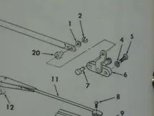 M151A2 JEEP WINDSHIELD WIPER PIVOT ARM 11644913, 2540-00-176-9402 NOS