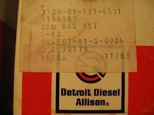 DETROIT DIESEL BEARING SET CAMSHAFT (.010" O.S.O.D.) NOS