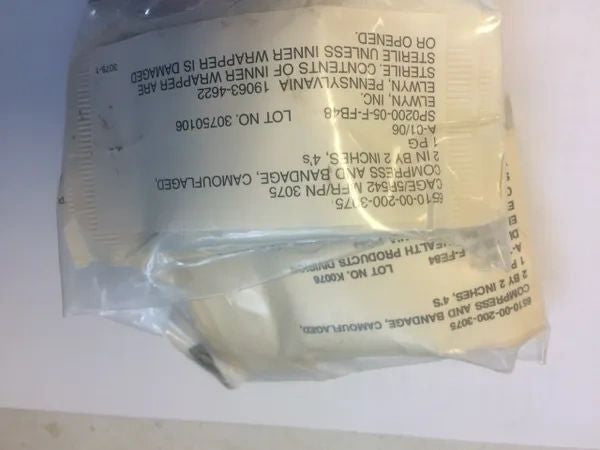 2 PKG MILITARY CAMOUFLAGED COMPRESS AND BANDAGE NOS